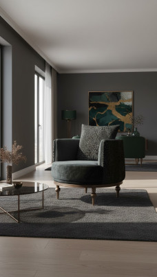 Okrągłe Fotel Luxury Podkładka Design Włókienniczy 1 miejsce siedzące Jednoosobowe Meble Meble