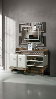 Meble Sypialnia Design Toaletka Lustro Drewno Kredens konsola