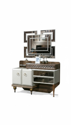 Meble Sypialnia Design Toaletka Lustro Drewno Kredens konsola