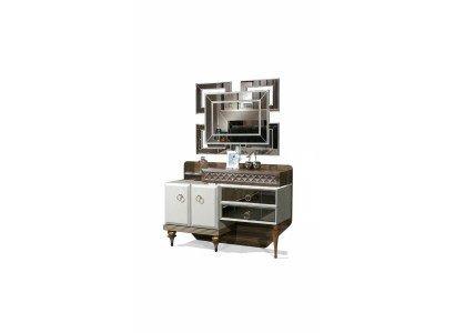 Meble Sypialnia Design Toaletka Lustro Drewno Kredens konsola