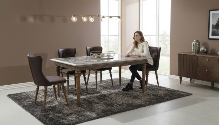 Stół obiadowy Tabela Drewno 180x100 jadalnia brązowe stoły do ​​jadalni stoły Meble Nowe