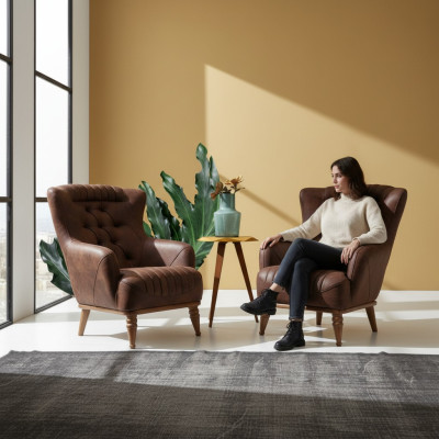 Luksusowe Meble Design Fotel Nowoczesny Design Fotel Brązowy Salon Nowość