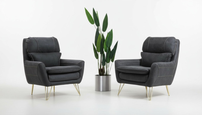 Fotel Siedziba miejsce siedzące Design Living Room Podkładka Luksusowa Czarna Poczekalnia