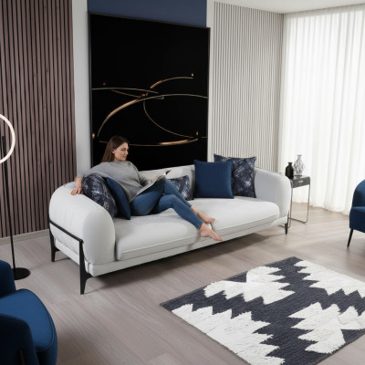 Sofa Kanapa Podkładka Trzyosobowa Szara Kanapy Meble Nowoczesny Design Sofy 3-osobowe Nowość
