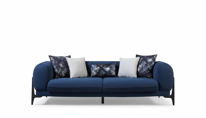 Luksusowa sofa trzyosobowa 3 miejsce do siedzenia Sofy Siedziba Design Nowoczesne Meble Kanapy Niebieskie Nowość