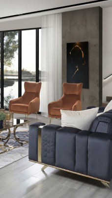 Fotel Jednoosobowy Luksusowa Podkładka Meble Salon Brązowy Fotel Włókienniczy Lounge Nowy