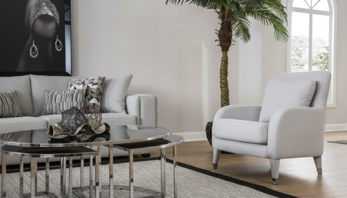 Fotel miejsce siedzące Design Living Room Podkładka Drewno Podkładka Modern Luxury Grey Nowość