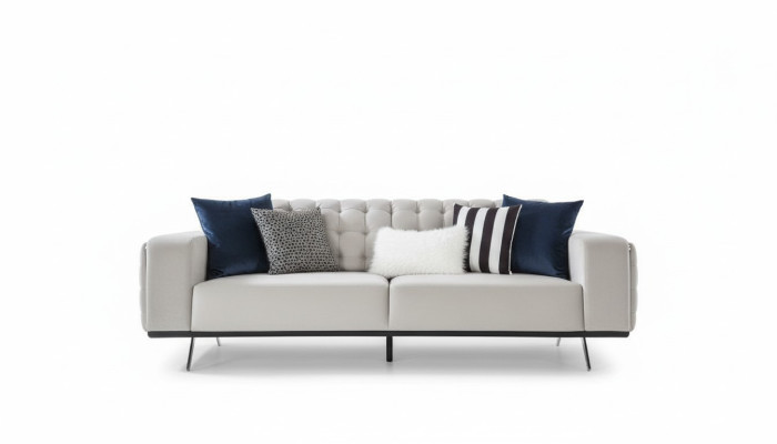 Luksusowa sofa do salonu 2 Siedziba dwuosobowa Biała Kanapa Chesterfield Kanapy Nowość