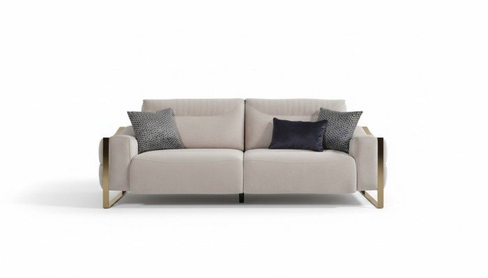 Klasyczna Sofa 3 Siedziba Design Salon Podkładka Drewno Podkładka Modern Luxury Biały
