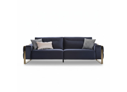 Klasyczna Sofa 3 Siedziba Design Salon Podkładka Drewno Podkładka Modern Luxury Blue