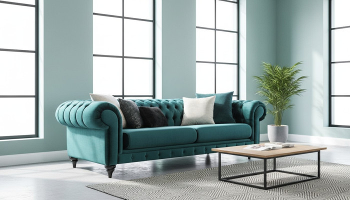 Klasyczna Sofa Trzyosobowa Chesterfield Meble Luksusowe Kanapy Zielone 3 Sofy Siedziba