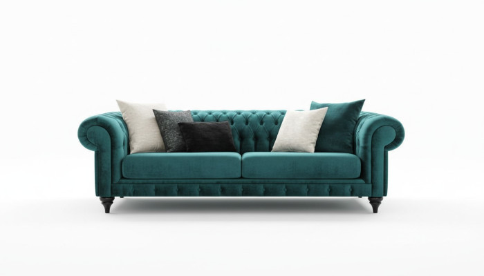 Klasyczna Sofa Trzyosobowa Chesterfield Meble Luksusowe Kanapy Zielone 3 Sofy Siedziba