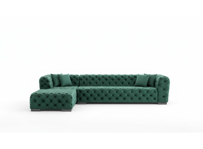 Narożnikowa kanapa Sofa w kształcie litery L Sofa Design Kanapy Podkładka Włókienniczy Nowość Narożnik Ustawić Zielony
