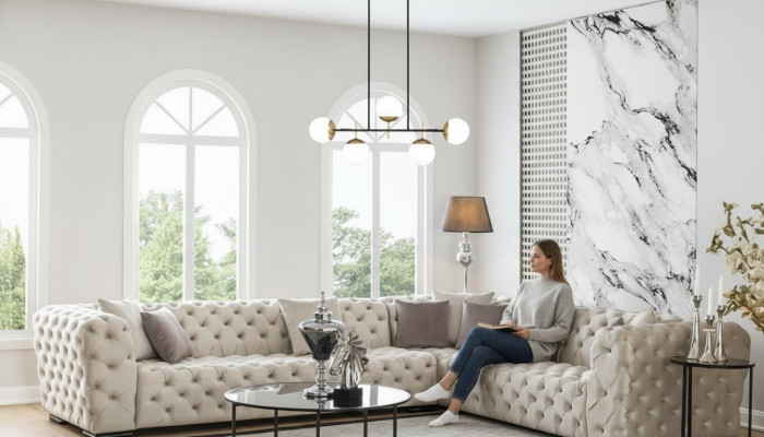 Sofa Tapicerowana Chesterfield Sofa Narożnikowa kanapa Ustawić Podkładkę Luksusowe Sofy Narożnik Nowość