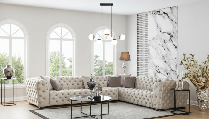 Sofa Tapicerowana Chesterfield Sofa Narożnikowa kanapa Ustawić Podkładkę Luksusowe Sofy Narożnik Nowość