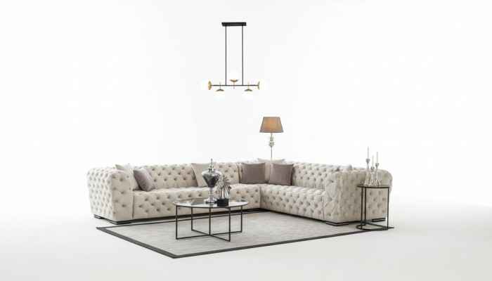 Sofa Tapicerowana Chesterfield Sofa Narożnikowa kanapa Ustawić Podkładkę Luksusowe Sofy Narożnik Nowość