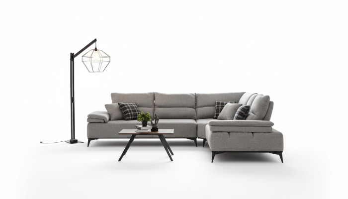 Narożnikowa kanapa Sofa w kształcie litery L Sofa Design Kanapy Podkładka Włókienniczy Nowość Narożnik Ustawić Szary