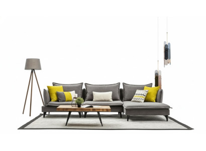 Szara Sofa Tapicerowana Chesterfield Sofa Narożnikowa kanapa Ustawić Podkładkę Luksusowe Sofy Narożnik