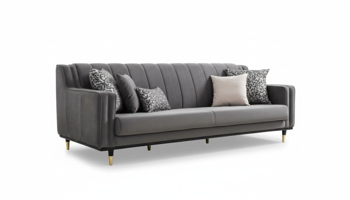 Klasyczna Szara Sofa 3 Siedziba Sofy Siedziba Designerska Kanapa Trzyosobowa Luksusowe Meble Style