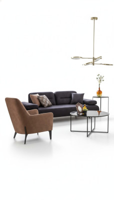 Fotel brązowy Luksusowy Materiał Włókienniczy Salon Nowe Kreatywne Nowoczesny Design Meble Nowe