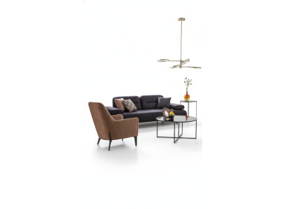 Fotel brązowy Luksusowy Materiał Włókienniczy Salon Nowe Kreatywne Nowoczesny Design Meble Nowe