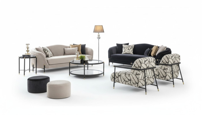 Zestaw sofowy 3+3+1+1 Siedziba Set Design Sofy Podkładka Kanapy Sofa Nowoczesna Nowość