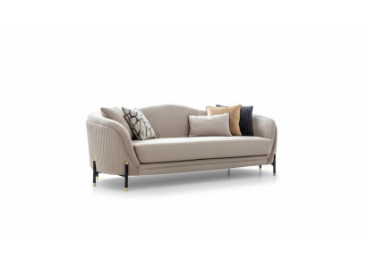 Sofa 3 miejsce do siedzenia Sofa tapicerowana beżowa Włókienniczy Siedziba Design Kanapa Sofy Materiał Nowoczesna Nowość