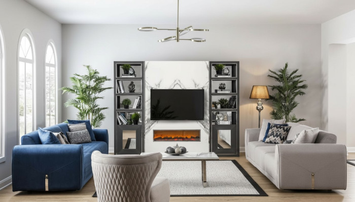 Zestaw sofowy 3+3+1 Siedziba Set Design Sofy Podkładka Skóra Kanapy Sofa