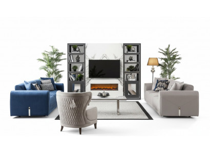 Zestaw sofowy 3+3+1 Siedziba Set Design Sofy Podkładka Skóra Kanapy Sofa