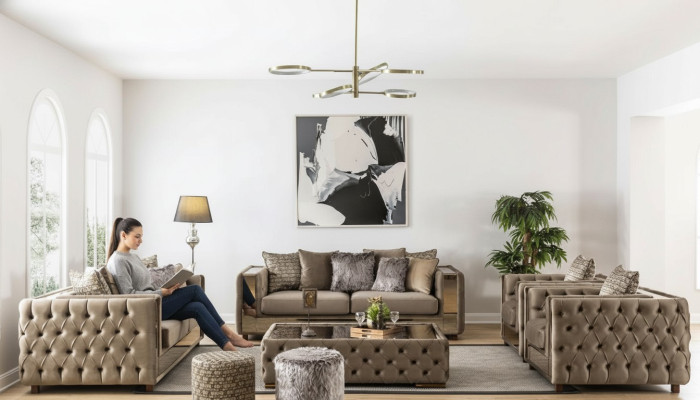 Zestaw sofowy Chesterfield Set 3+3+1+1 miejsce do siedzenia Sofa Kanapa Ustawić Design Couches