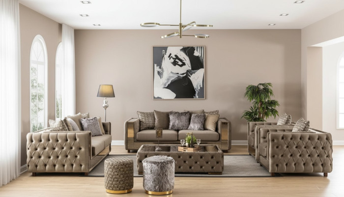Zestaw sofowy Chesterfield Set 3+3+1+1 miejsce do siedzenia Sofa Kanapa Ustawić Design Couches