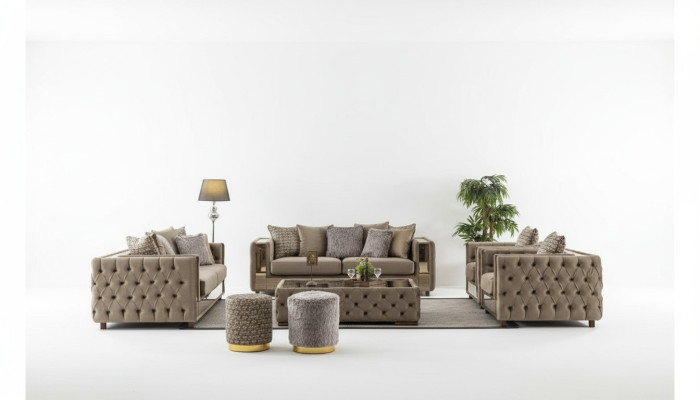 Zestaw sofowy Chesterfield Set 3+3+1+1 miejsce do siedzenia Sofa Kanapa Ustawić Design Couches