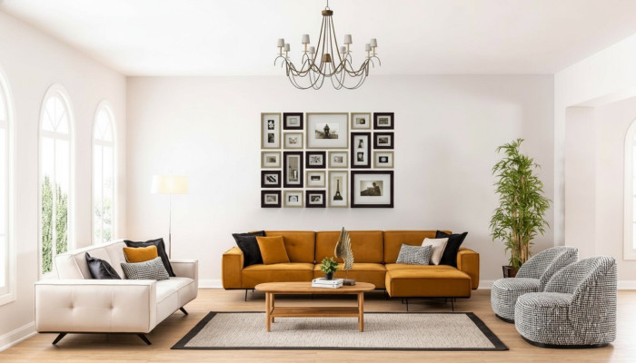 Luksusowe Kanapy Design Kanapa Sofa Włókienniczy Meble 4-częściowe. Zestaw sofowy Materiał