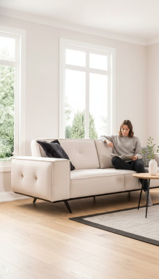 Luksusowa Sofa 3 Siedziba Stof Salon Nowoczesny Design Sofy Podkładka Kanapy