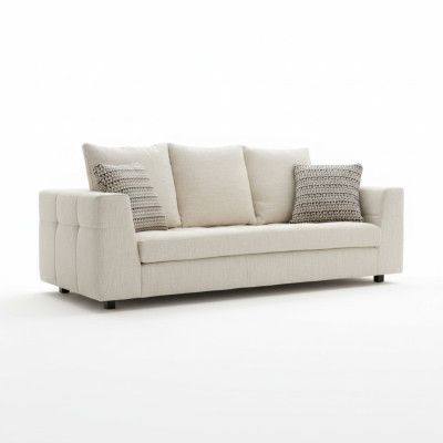 Luksusowa Nowoczesna Sofa 3 miejsce do siedzenia Sofa Tapicerowana Biały Textill Siedziba Design Couch Sofy