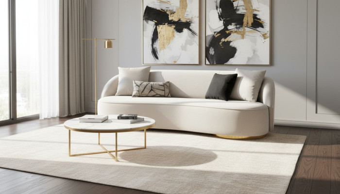 Luksusowa Sofa 3 Siedziba Materiał Salon Nowoczesny Design Szare Sofy Podkładka Kanapy