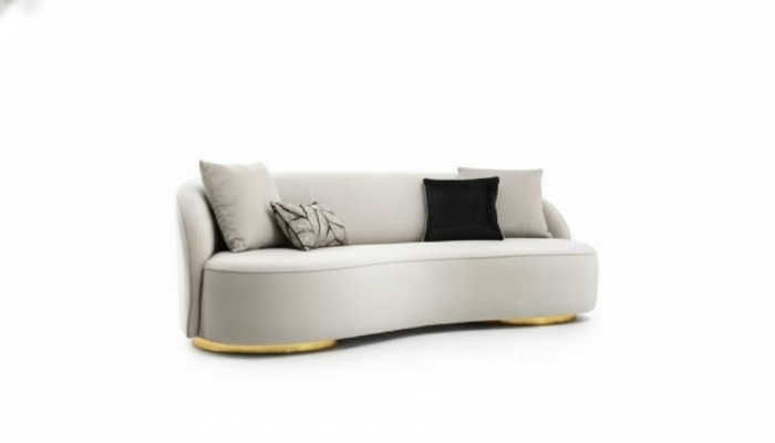 Luksusowa Sofa 3 Siedziba Materiał Salon Nowoczesny Design Szare Sofy Podkładka Kanapy
