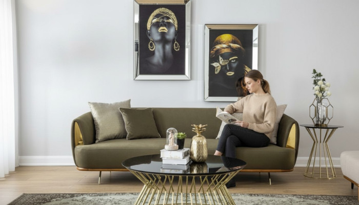 Luksusowa Sofa 3-miejsce do siedzenia Materiał Salon Nowoczesny Design Sofy Podkładka Kanapy