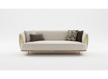 Nowoczesna sofa 2 miejsce do siedzenia Sofa tapicerowana Biały Włókienniczy Siedziba Design Couch Sofy Materiał
