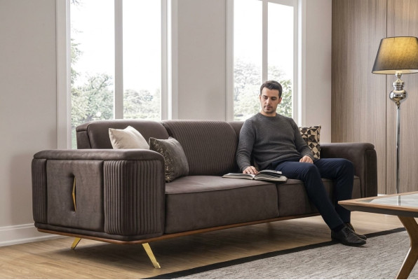 Sofy 4 miejsce do siedzenia Włókienniczy Big Meble Salon Nowoczesna Nowa Sofa Poliestrowa Kanapa