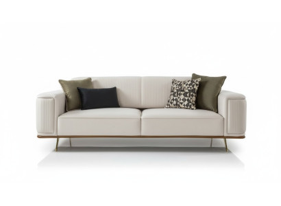 Nowoczesna sofa 3 miejsce do siedzenia Sofa tapicerowana Biały Textill Siedziba Design Couch Sofy Materiał