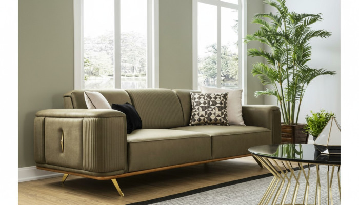 Sofa Chesterfield 4 Siedziba Pokój dzienny Czteroosobowa konstrukcja Czarne Włókiennicze Kanapy