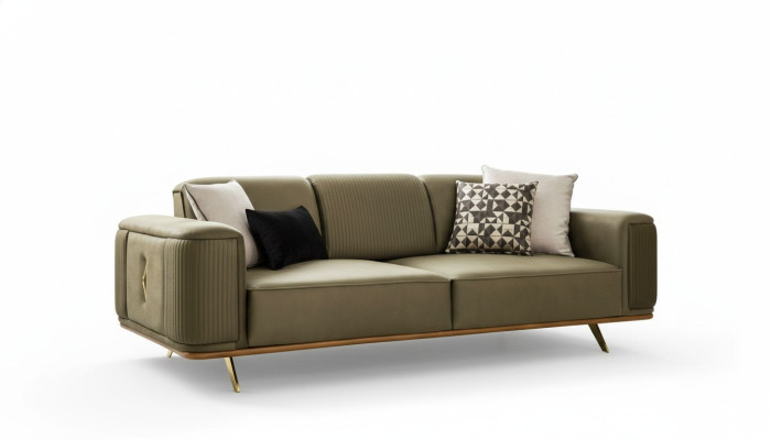 Sofa Chesterfield 4 Siedziba Pokój dzienny Czteroosobowa konstrukcja Czarne Włókiennicze Kanapy