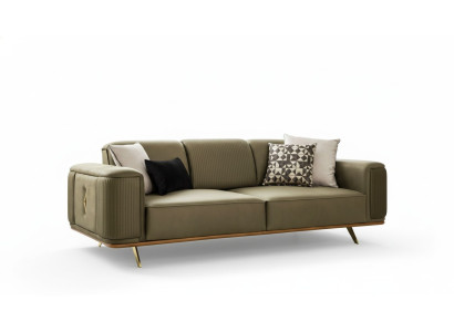 Sofa Chesterfield 4 Siedziba Pokój dzienny Czteroosobowa konstrukcja Czarne Włókiennicze Kanapy