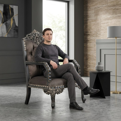 Fotel Classic Jednoosobowa Luksusowa Sofa Fotel do Salonu 1 miejsce do siedzenia