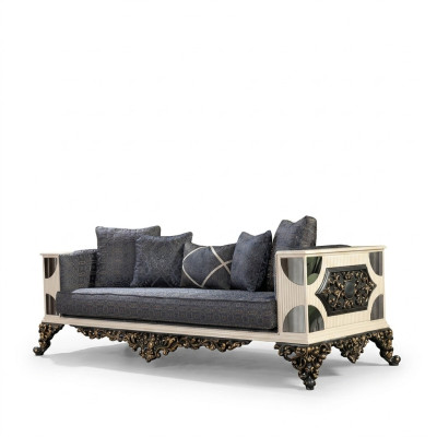 Luksusowa Sofa 3-miejsce siedzące Stof Salonowy Klasyczny Design Sofy Podkładka Kanapy Nowa
