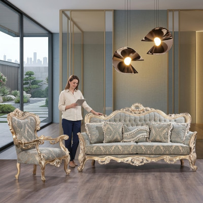 Zestaw sofowy Klasyczne luksusowe sofy Fotel zestaw do salonu 3+1 Siedziba Chesterfield