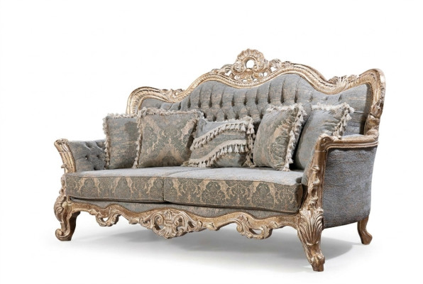 Chesterfield 3 miejsce siedzące Designerska Sofa Luksusowa Podkładka Sofy Kanapy Materiał Włókienniczy