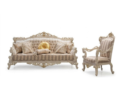Zestaw sofowy Klasyczne luksusowe sofy Fotel zestaw do salonu 3+1 Siedziba Chesterfield