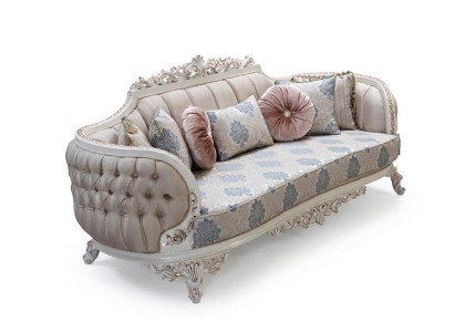 Chesterfield 3 miejsce siedzące Designerska Sofa Luksusowa Podkładka Sofy Kanapy Materiał Włókienniczy Nowy